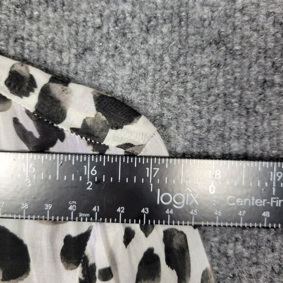 CLOTH & STONE Leopard Animal Print Flowy Long Sleeve Rayon Button Top SIZE SMALL - Picture 7 of 12